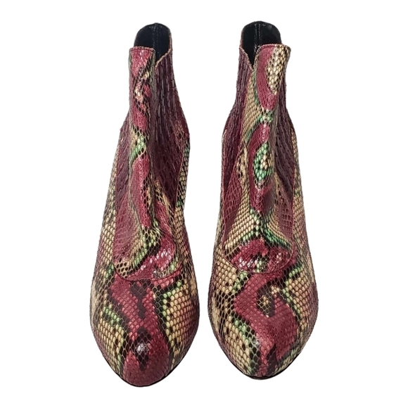 Francesco Sacco Python Skin Ankle Boots SZ 38.5 Made in Italy NEW - Picture 12 of 15